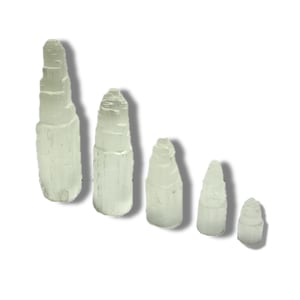 Selenite Towers | Rough Natural Selenite Towers | Selenite for Energy Cleansing & Protection | You Choose Size | Includes Free Crystal Gift!