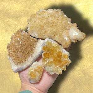 Heat Treated Citrine Cluster: Rutile Inclusions, Brazil