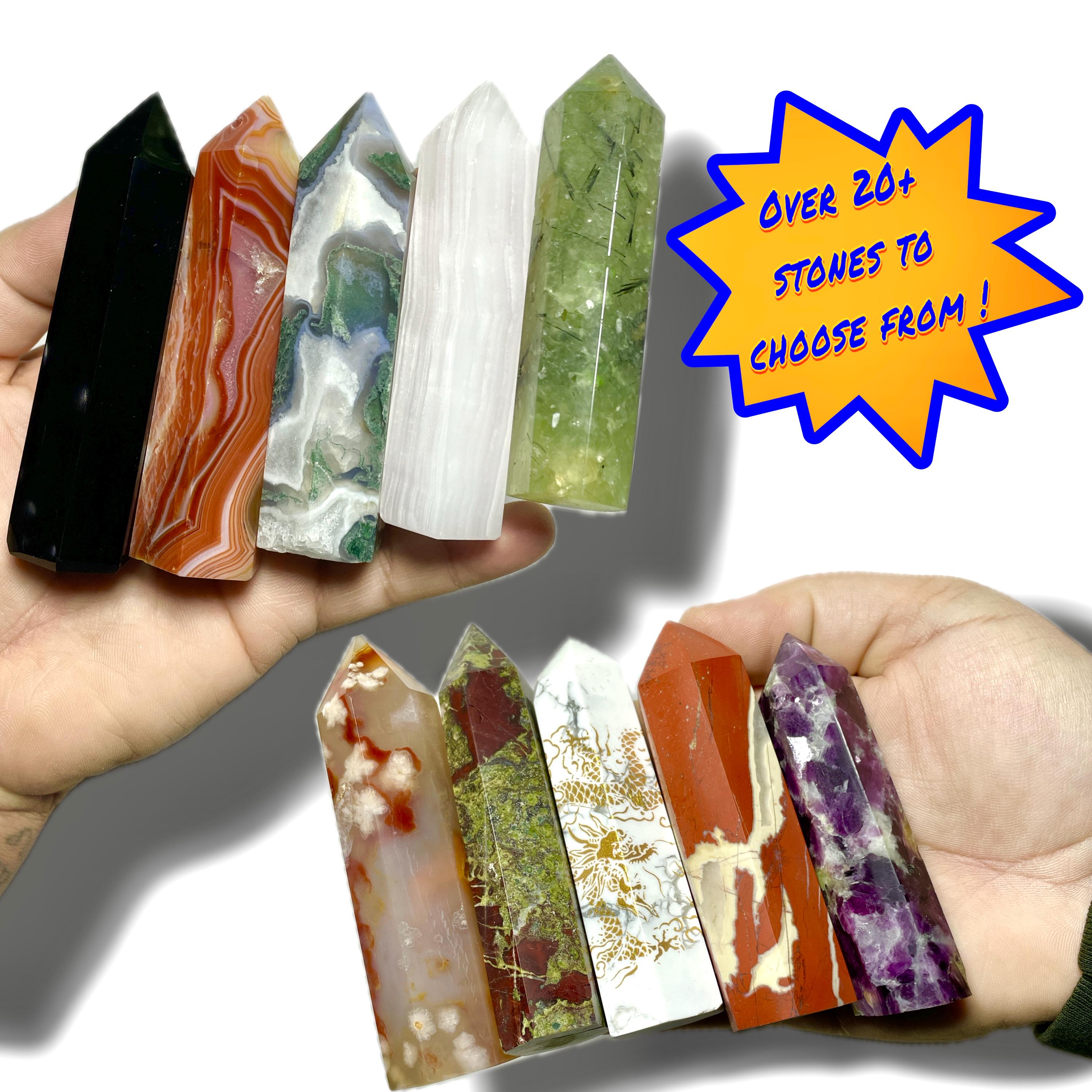 Natural Crystal Obelisks | Crystal Towers | Crystal Points | Premium Quality Polished Crystal Tower | You Pick Gemstone | Crystal Home Decor
