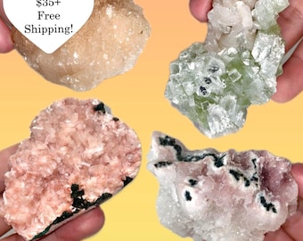 3.5" Large Zeolite Crystal Specimen from India | Amethyst, Heulandite, Scolecite, Barite, Chalcedony, Apophylite, Calcite, Quartz |You Pick!