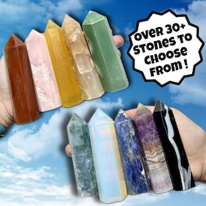 Natural Crystal Obelisks | 2''-4'' Crystal Towers | Crystal Points | You Pick Gemstone | Crystal Home Decor