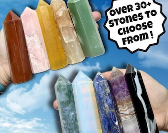 Natural Crystal Obelisks | 2''-4'' Crystal Towers | Crystal Points | You Pick Gemstone | Crystal Home Decor