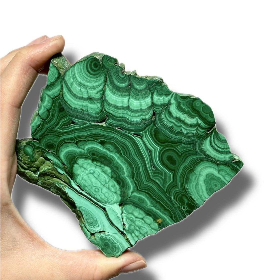 Polished Malachite Slab: Green Banded Collector Crystal - YOU PICK
