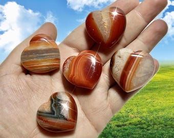 Carnelian Puffy Heart | 30mm Crystal Heart Carving | By Pick or Bundle Option | Orange Carnelian Stone for Passion & Motivation | You Pick!