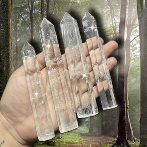 Natural Clear Quartz Tower Points | Super Clear Quartz Pointed Towers | Large 4&quot;+ Clear Quartz Crystal Points | Master Healer | You Pick!