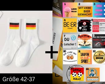 Malle Sticker 100 Stk. + 1 Paar Socken Ballermann Party Feiern