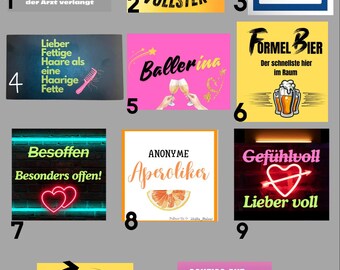 60x Malle Sticker Set Drinkoparty - 12 Motive UV-beschichtet Party Aufkleber
