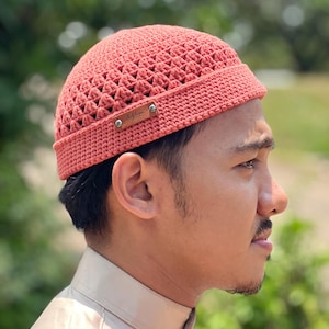 Gorro corto de pescador de algodón hecho a mano: gorro de lana tejido a crochet de tamaño personalizado.