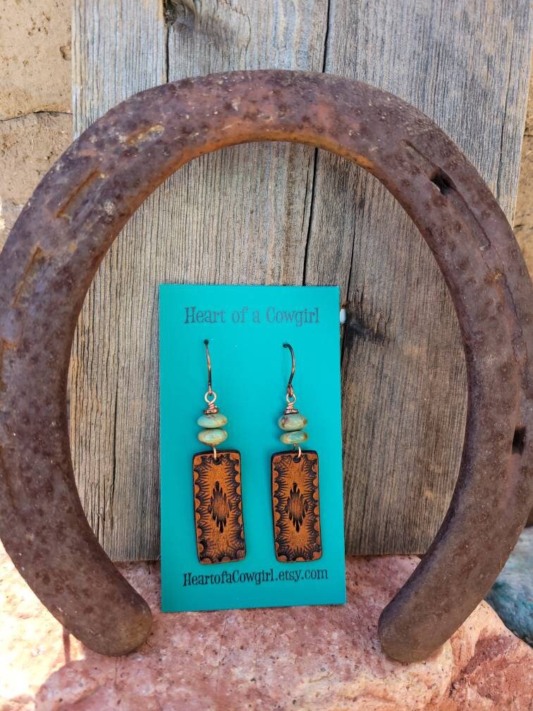 Orecchini pendenti in stile bohemien con turchese vintage per donne, perfetti per luso quotidiano e per le feste! | SHEIN ALIA