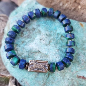Horse Bracelet, Bronze Horse, Azurite Jewelry, Luxe Cowgirl Jewelry, Western Horse Bracelet, Horse Lover Gift, Heart of a Cowgirl image 3
