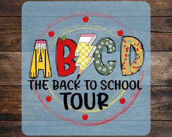 ABCD Back To School Tour DTF Transfer: Retro Teacher Ready To Press