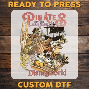 Retro Mickey and Friends Pirates DTF Transfer, Disneyworld Ready to Press