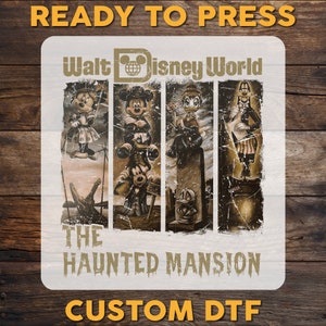 The Haunted Mansion DTF Transfer, Retro Disney Halloween Ready To Press, Halloween Mouse And Friends DTF Print, Heat Press DTF,Cold Peel Dtf
