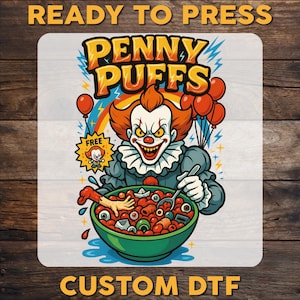 Psycho Clown DTF Transfer - Halloween Horror Character Heat Press Print