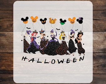 Retro Disney Princess Halloween DTF Transfer, Ready To Press