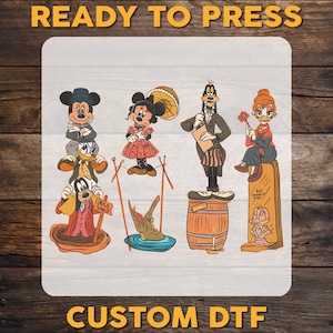 Halloween Mouse And Friends DTF Transfer, Retro Disney Halloween Ready To Press, Halloween Pumpkin DTF Print, Heat Press DTF, Cold Peel Dtf