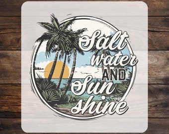 Salt Water & Sunshine DTF Transfer: Retro Summer Ready To Press