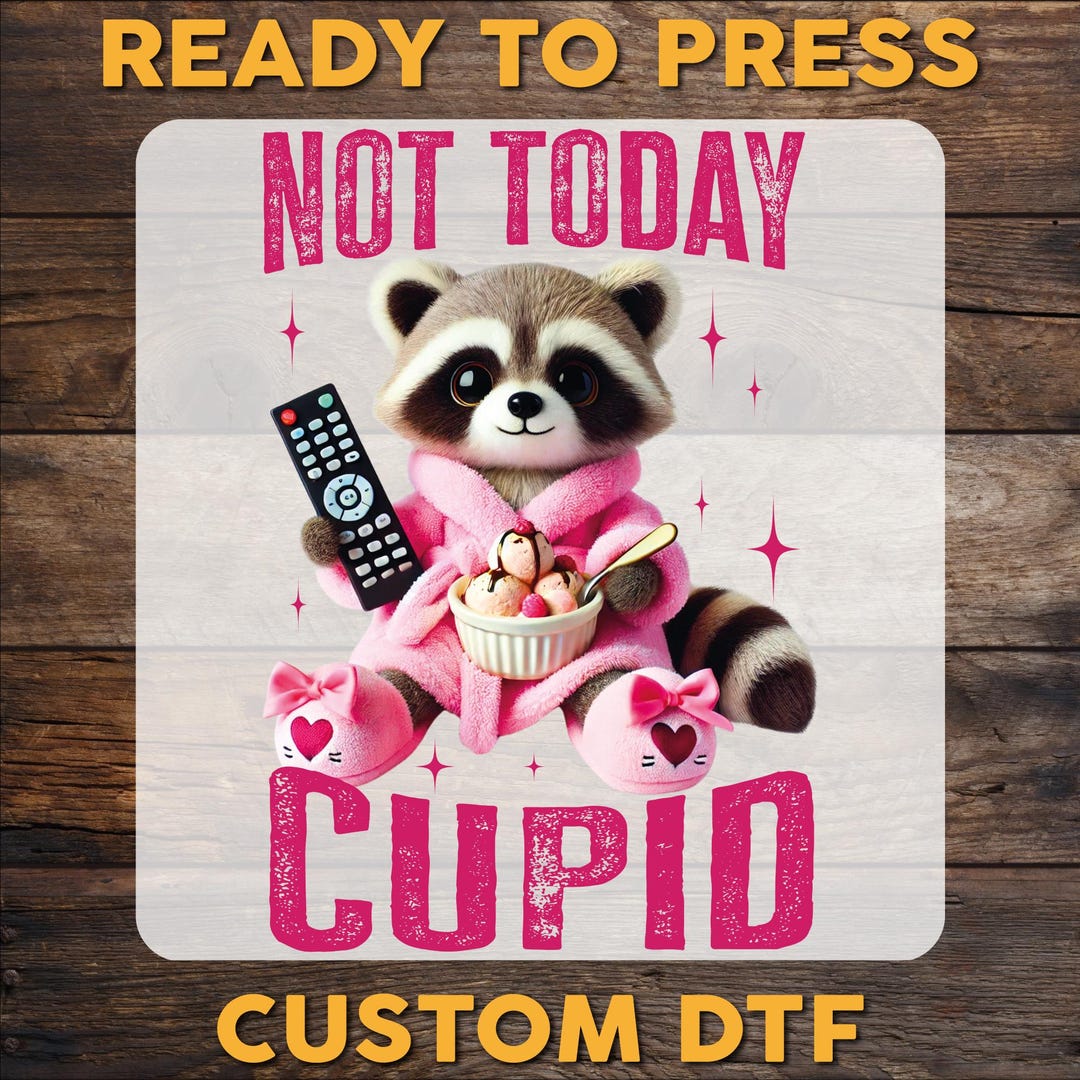 Cupid Raccoon Not Today Cupid Raccoon DTF Transfer, Funny Valentines Day Print - Etsy