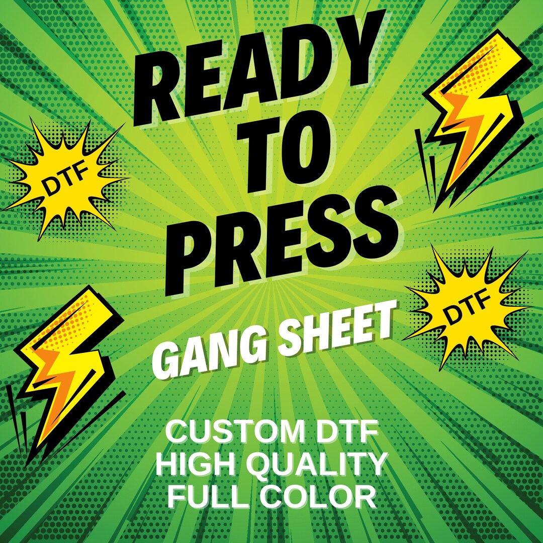 Custom DTF Transfer Gang Sheet: Ready to Press, Full Color - Etsy