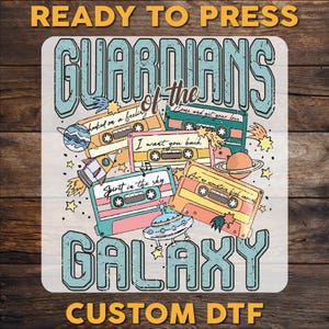 Retro Guardianes de la Galaxia: Cinta de casete DTF, lista para imprimir, impresión a todo color