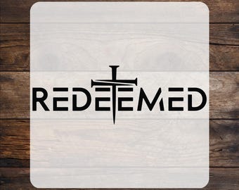 Redeemed Jesus Cross DTF Transfer: Christian Heat Press Print