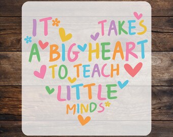 Teacher Heart DTF Transfer: Back To School Ready To Press Print