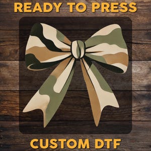 Camo Coquette Bow DTF Transfer, Duck Hunting Ready To Press, Mama Camo Coquette Bow DTF Print, Old School Camo Heat Press DTF, Cold Peel Dtf