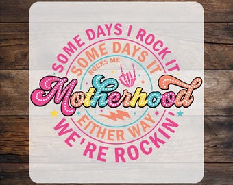 Retro Motherhood Rocks DTF Transfer: Funny Mother Ready To Press, Dtf Print