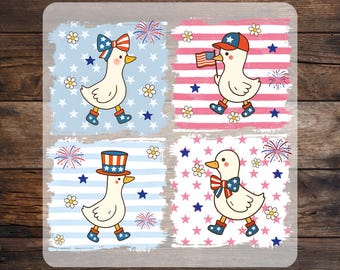 Funny Patriotic Goose DTF Transfer - 4th of July Kids Heat Press