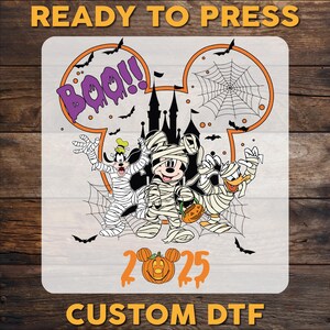 Disney Halloween DTF Transfer, Halloween Mouse And Friends Ready To Press, Disney Spooky DTF Print, Disneyworld Heat Press, Cold Peel Dtf