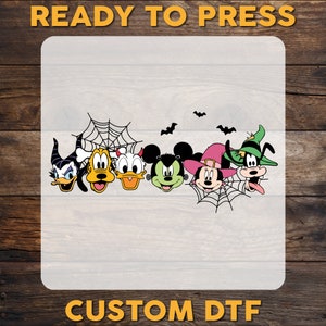 Disney Halloween DTF Transfer, Halloween Mouse And Friends Ready To Press, Disney Spooky DTF Print, Trick or Treat Heat Press, Cold Peel Dtf