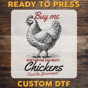Retro Buy Me Chickens Western DTF Transfer, Chicken Lovers Ready To Press, Farm Life DTF Print, Vintage Chicken Heat Press DTF,Cold Peel Dtf
