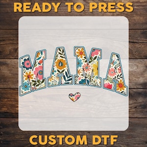 Boho Floral Mama DTF Transfer, Floral Coquette Mama Ready To Press, Mother&#39;s Day Gift DTF Print, Mama Heat Press DTF Transfer, Cold Peel Dtf
