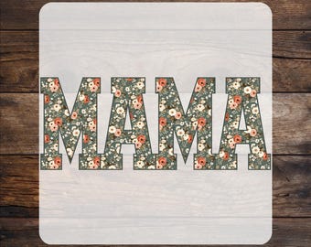 Floral Mama Word DTF Transfer: Retro Flower Mom Ready To Press, Dtf Print
