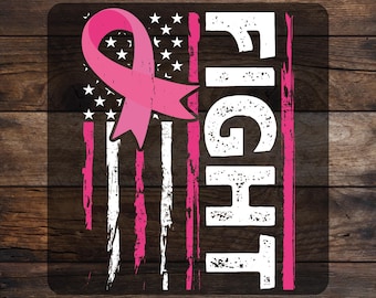 Breast Cancer Fight DTF Transfer: American Flag Ready To Press