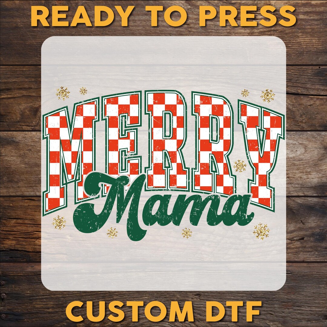 Retro Checkered Christmas Mama DTF Transfer, Ready to Press - Etsy