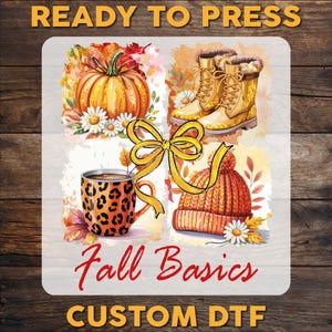 Fall Autumn DTF Transfer, Fall Pumpkin Bow Ready To Press, Fall Basics DTF Print, Cozy Season Heat Press DTF, Autumn Pumpkin Cold Peel Dtf