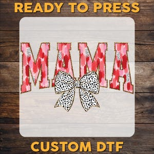 Brushstroke Mama Coquette DTF Transfer, Mama Coquette Bow Ready To Press, Mothers Day DTF Print, Mom Coquette Heat Press DTF, Cold Peel Dtf