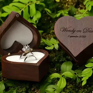 Engagement Ring Box, Wedding Ring Box, Wooden Ring Box, Engagement Box, Personalized Ring Box, Ring Bearer Proposal, Ring Box