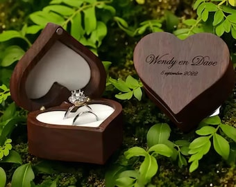 Engagement Ring Box, Wedding Ring Box, Wooden Ring Box, Engagement Box, Personalized Ring Box, Ring Bearer Proposal, Ring Box