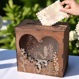 Caja para tarjetas de boda, caja de recuerdos, caja de recuerdos de boda, letreros rústicos de boda, caja de recuerdos de boda, caja de madera, caja de recuerdo, caja de regalo para novia