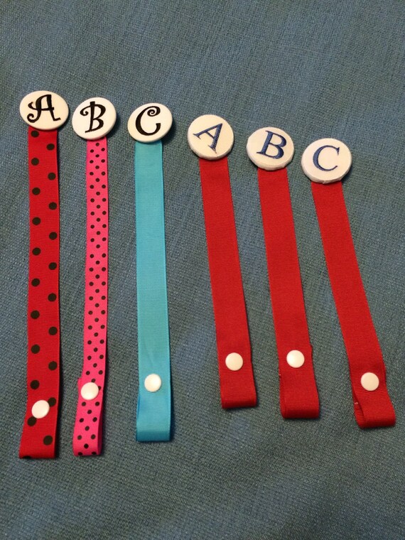 Items similar to Monogrammed Infant or Toddler Pacifier clip on Etsy
