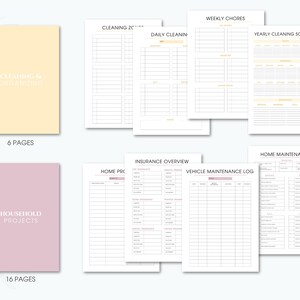 Home Management Binder Printable Fillable, Cleaning Schedule, ADHD ...