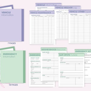 Puede incluir: Colecci&oacute;n de hojas imprimibles de informaci&oacute;n sobre veh&iacute;culos y emergencias. Incluye un folleto de informaci&oacute;n del veh&iacute;culo, un registro de mantenimiento del veh&iacute;culo y una lista de verificaci&oacute;n del kit de emergencia. El folleto de informaci&oacute;n del veh&iacute;culo tiene 7 p&aacute;ginas.