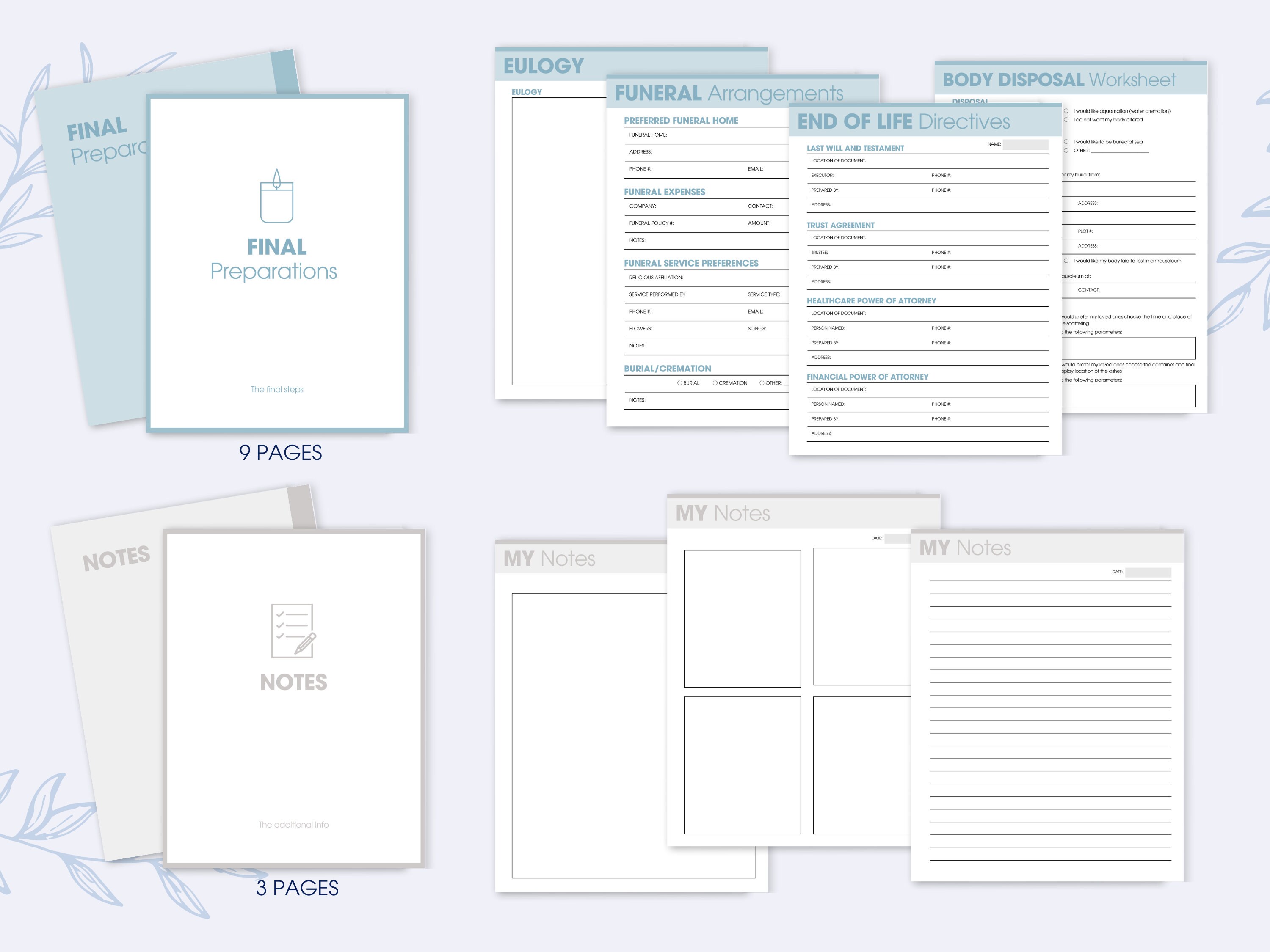 End of Life Planner Fillable Printable PDF, What If Binder Bundle, Just ...