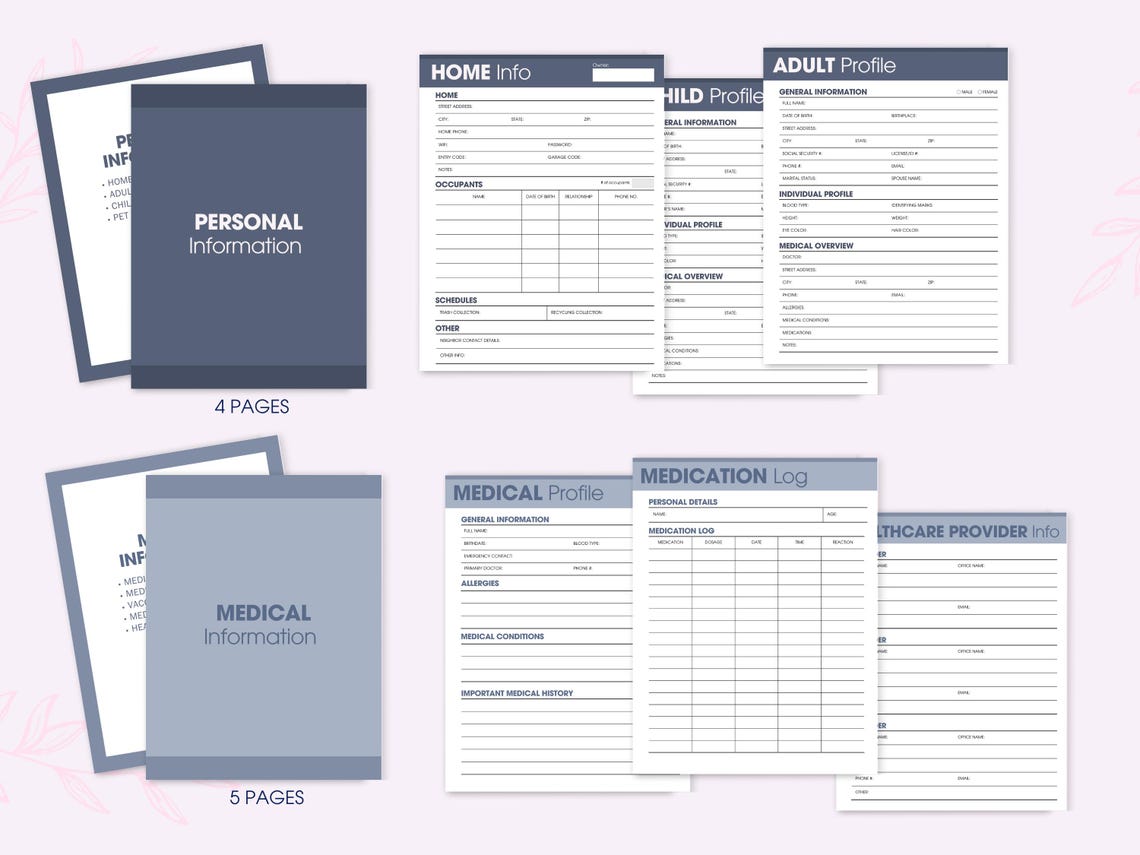 Emergency Binder Mini Fillable Printable PDF, What If Binder Bundle ...