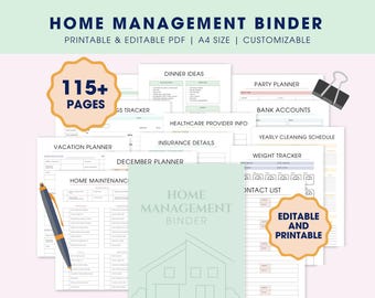 Home Mangement Mappe, Putzplaner, ADHS Planer, Notfallmappe, Putzcheckliste, Familienhaushaltplaner