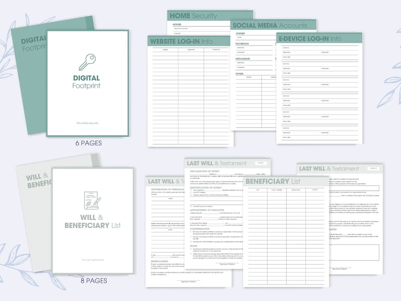 End of Life Planner Printable PDF, What If Binder Bundle, Just in Case ...