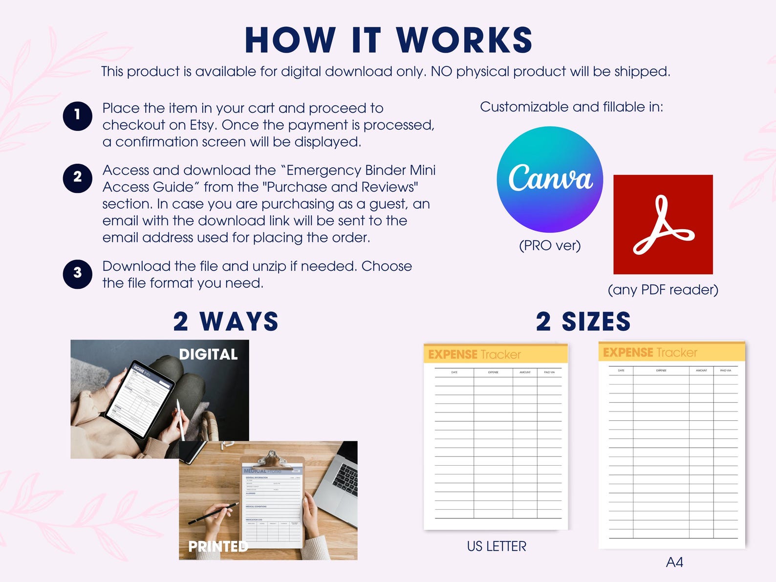 Emergency Binder Mini Fillable Printable PDF, What If Binder Bundle ...