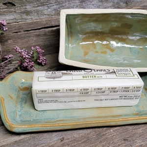 Pottery Hand Built Butter Dish, Ceramic Butter Dish, One of a Kind Butter Dish, Ready to Ship image 6